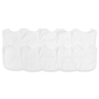 Neat Solutions Baby Bibs, White - 10 count