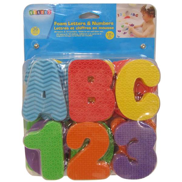 Verdes 36-Piece Foam Alphabet & Numbers Set