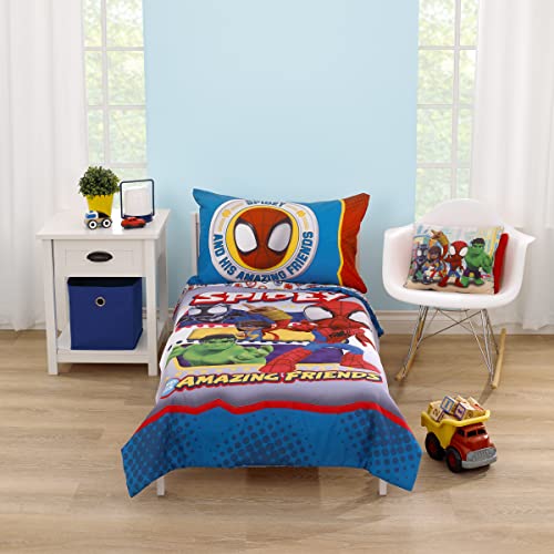 NoJo Marvel Spidey and His Amazing Friends 4 Piece Toddler Bed Set