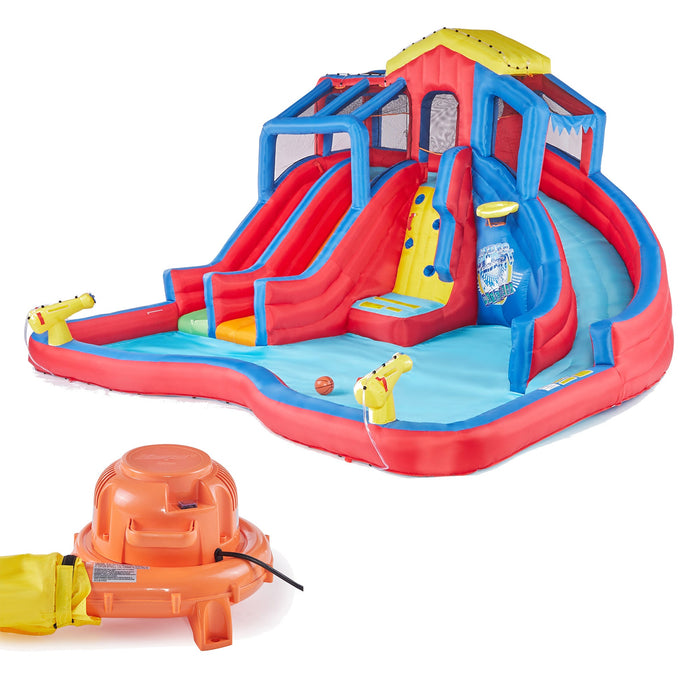 Banzai Hydro Blast Inflatable Play Water Park with Slides and Water Cannons