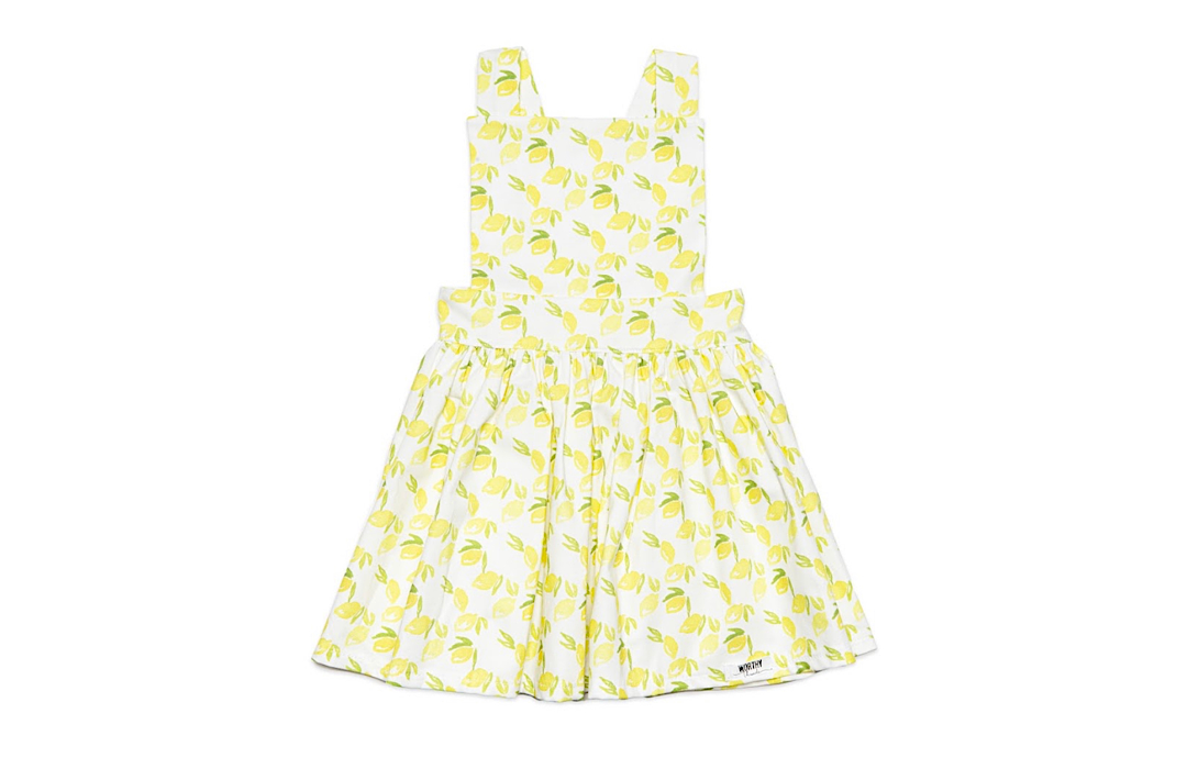 Worthy Threads Pinafore Dress in Lemons