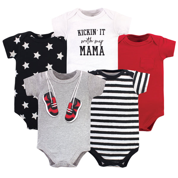 Little Treasure Baby Boy Cotton Bodysuits, Sneakers