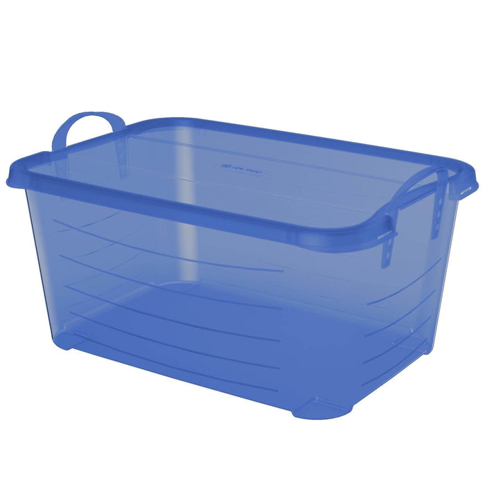 Life Story Blue 55 Quart Stackable Closet Storage Box Containers Totes (12 Pack)