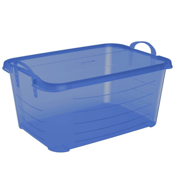 Life Story Blue 55 Quart Stackable Closet Storage Box Containers Totes (12 Pack)