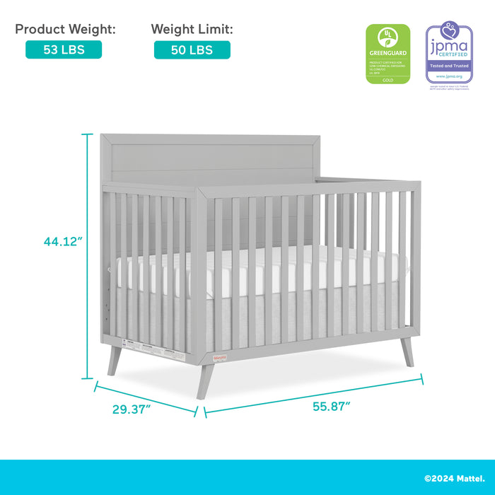 Fisher-Price by Dream On Me Sanibel 5-in-1 Convertible Crib, Pebble Grey