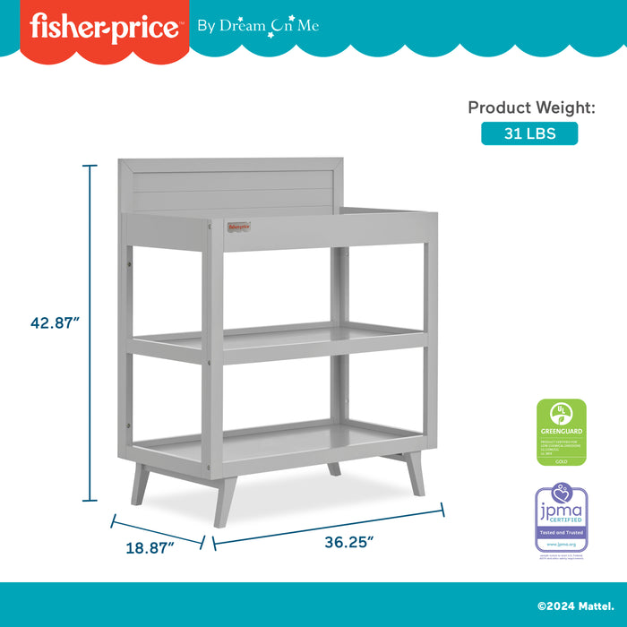 Fisher Price by Dream On Me Sanibel Changing Table, Pebble Grey