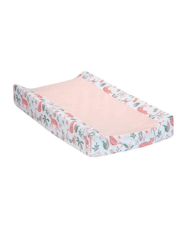 Lambs & Ivy Enchanted Safari Animals Pink/White Jungle Changing Pad Cover