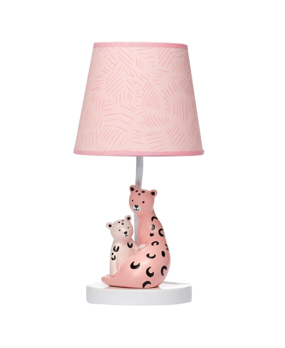 Lambs & Ivy Enchanted Safari Pink Leopard Lamp with Shade & Bulb