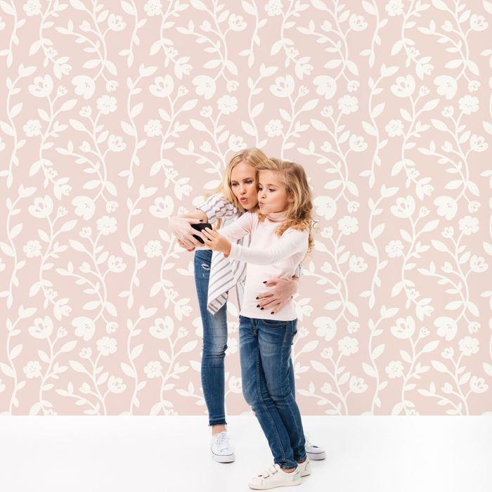 TeepeeJoy Floral Themed Wallpaper - Blushing Petals