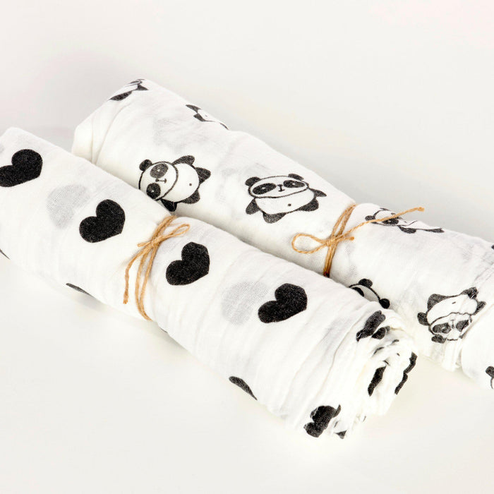 Sleepy Panda Swaddle Pack - Bamboo