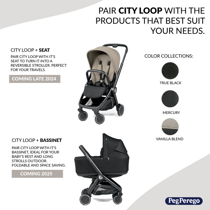 Peg Perego City Loop compact stroller Travel System Frame Primo Viaggio infant car seats