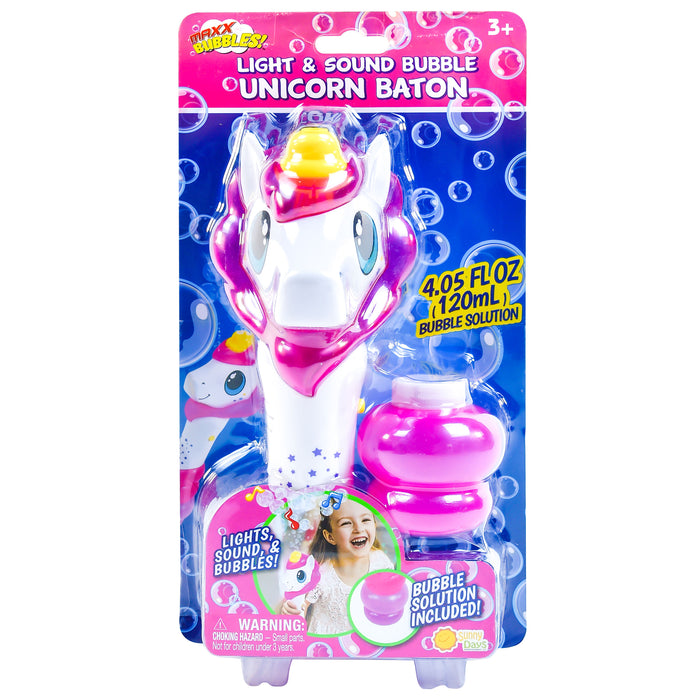 Maxx Bubbles Light & Sound Bubble Baton: Unicorn