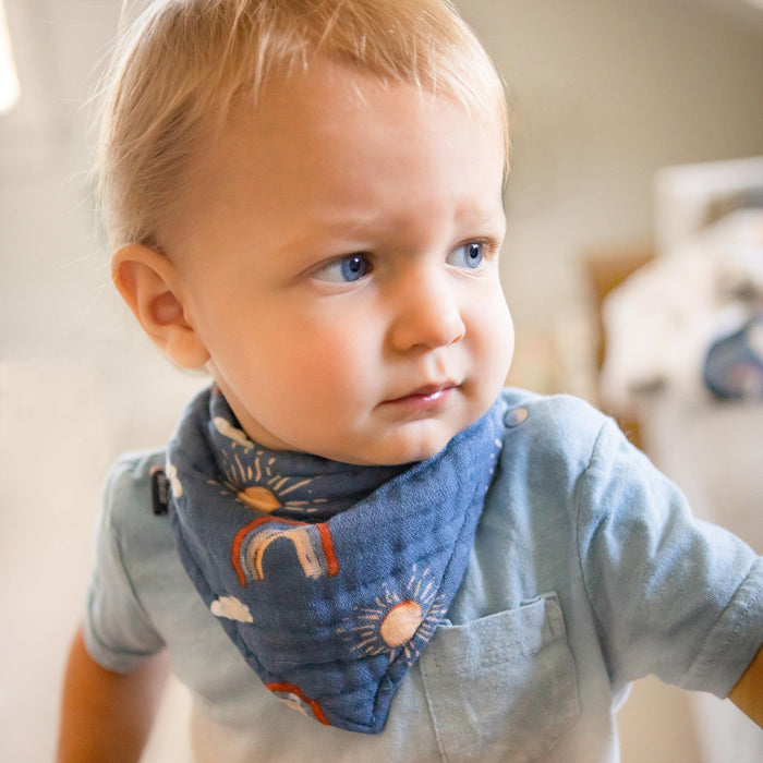 Bebe Au Lait® Narwhal + Hello Sunshine Classic Cotton Muslin Bandana Bib Set