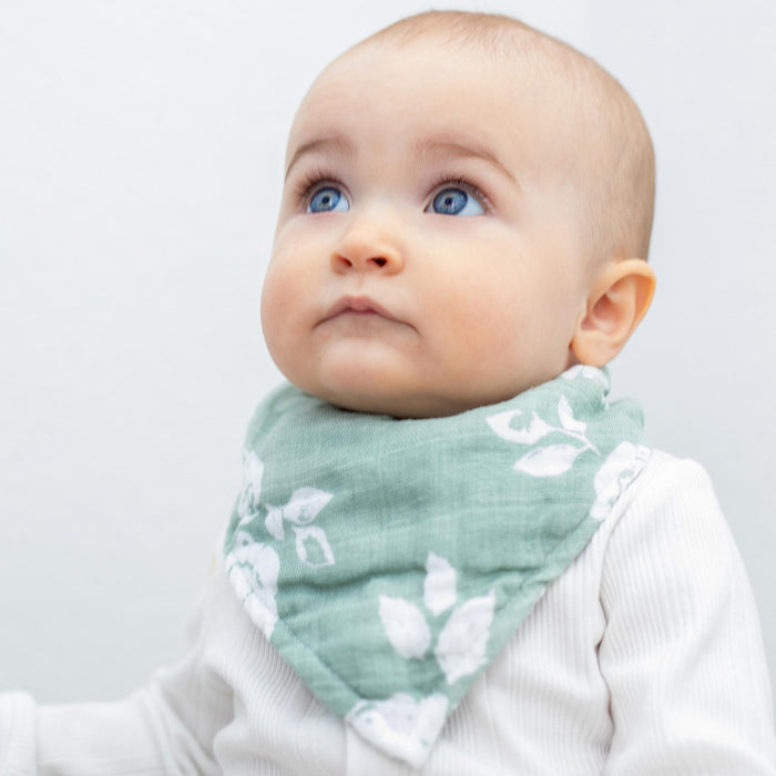 Bebe Au Lait® Vintage Floral + Modern Classic Cotton Muslin Bandana Bib Set