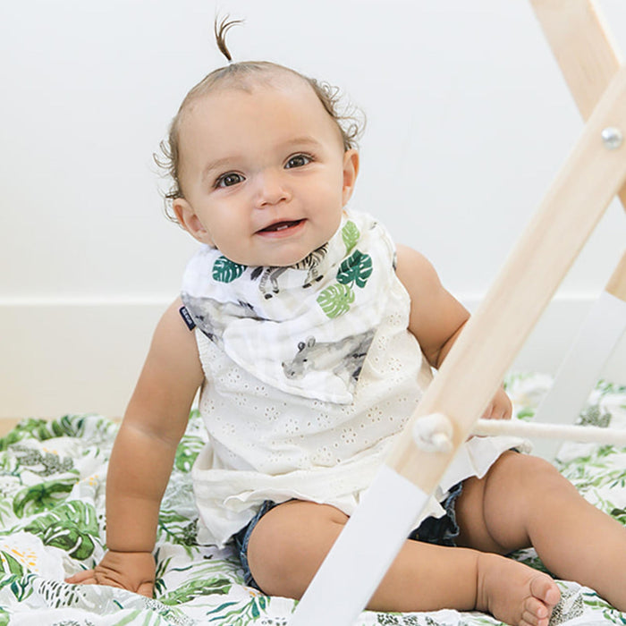 Bebe Au Lait® Jungle + Rainforest Classic Cotton Muslin Bandana Bib Set