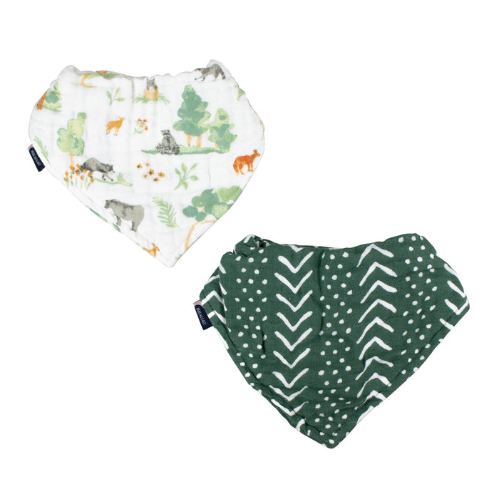 Bebe Au Lait® Forest Friends + Mudcloth Classic Cotton Muslin Bandana Bib Set