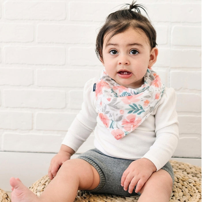 Bebe Au Lait® Floret + Trellis Classic Cotton Muslin Bandana Bib Set