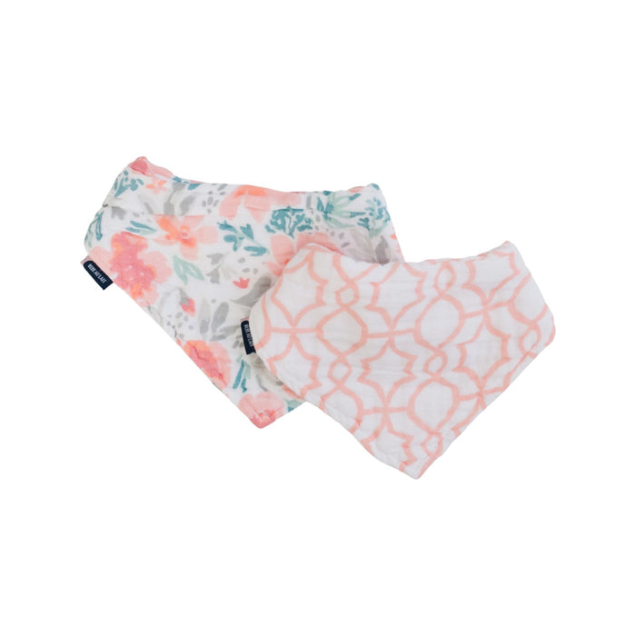 Bebe Au Lait® Floret + Trellis Classic Cotton Muslin Bandana Bib Set