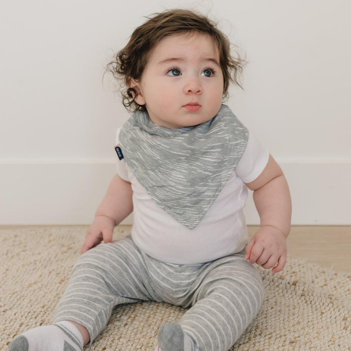 Bebe Au Lait® Grey Crayon Oh So Soft Muslin Blend Bandana Bib