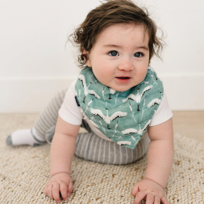 Bebe Au Lait® Crane Oh So Soft Muslin Blend Bandana Bib