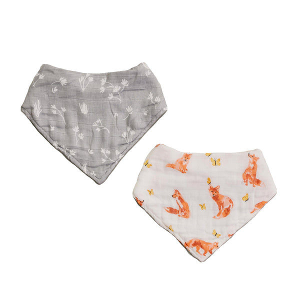 Bebe Au Lait® Fox Tales + Prairie Oh So Soft Muslin Blend Bandana Bib Set