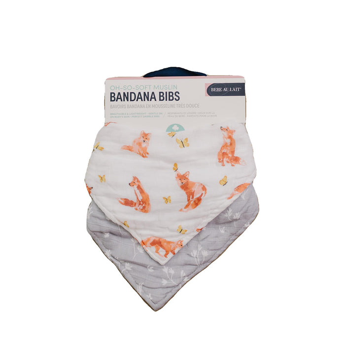 Bebe Au Lait® Fox Tales + Prairie Oh So Soft Muslin Blend Bandana Bib Set