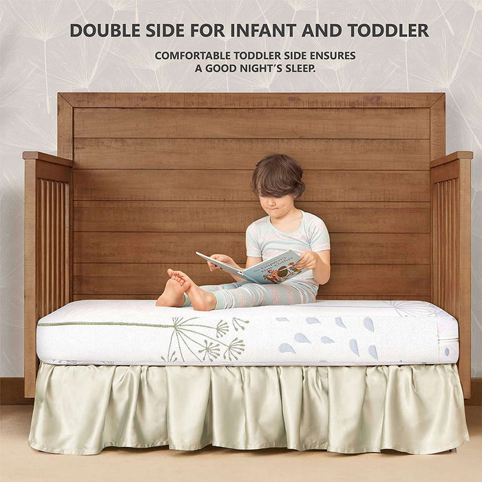 Dream On Me Wildflower 2-in-1 Infant & Toddler Mattress, Floral Print
