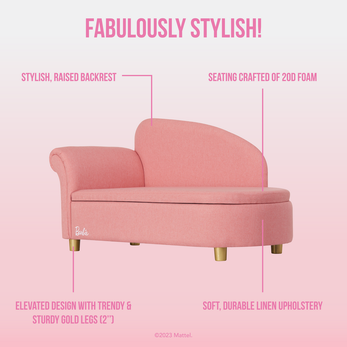 Barbie Dream In Pink Chaise Lounge In Pink by Evolur