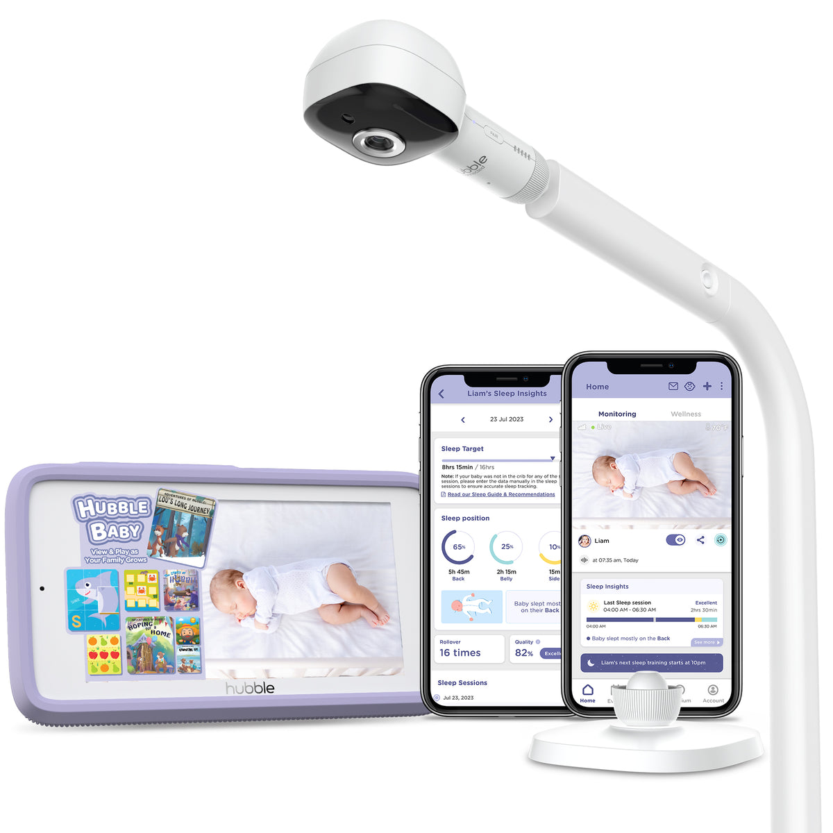 Hubble Connected Nursery View Pro - 5-in Color Monitor with Portable  Wireless Camera, Two-Way Communication, Night Vision, and Remote  Pan/Tilt/Zoom in the Baby Monitors & Cameras department at