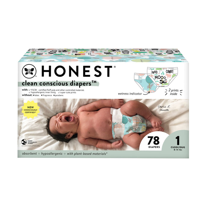 Honest Club Box, Size 1, Above it All + Barnyard Babies 72 ct