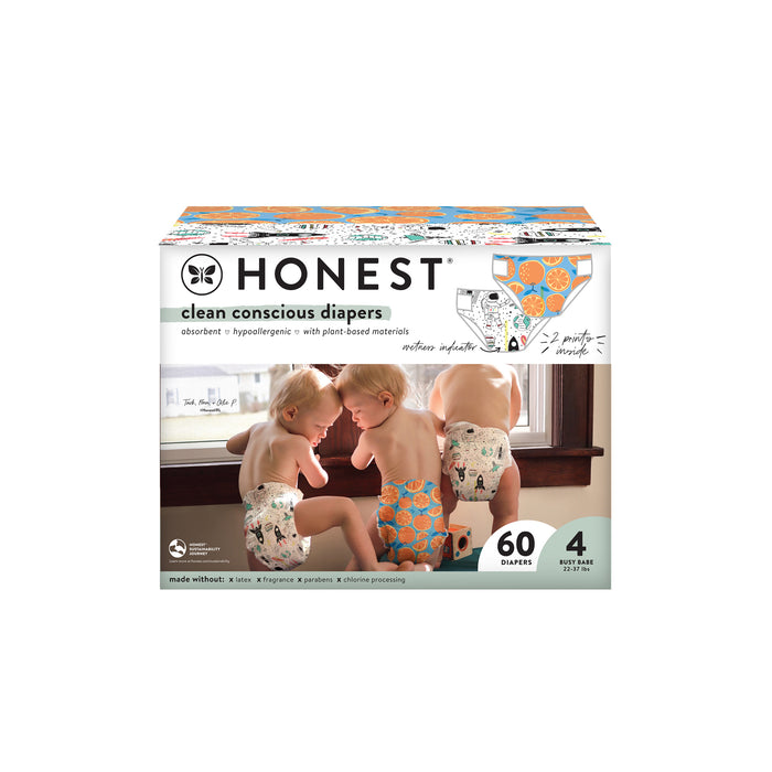 The Honest Company Club Box Size 4 60Ct Space Travel Orange You Cute