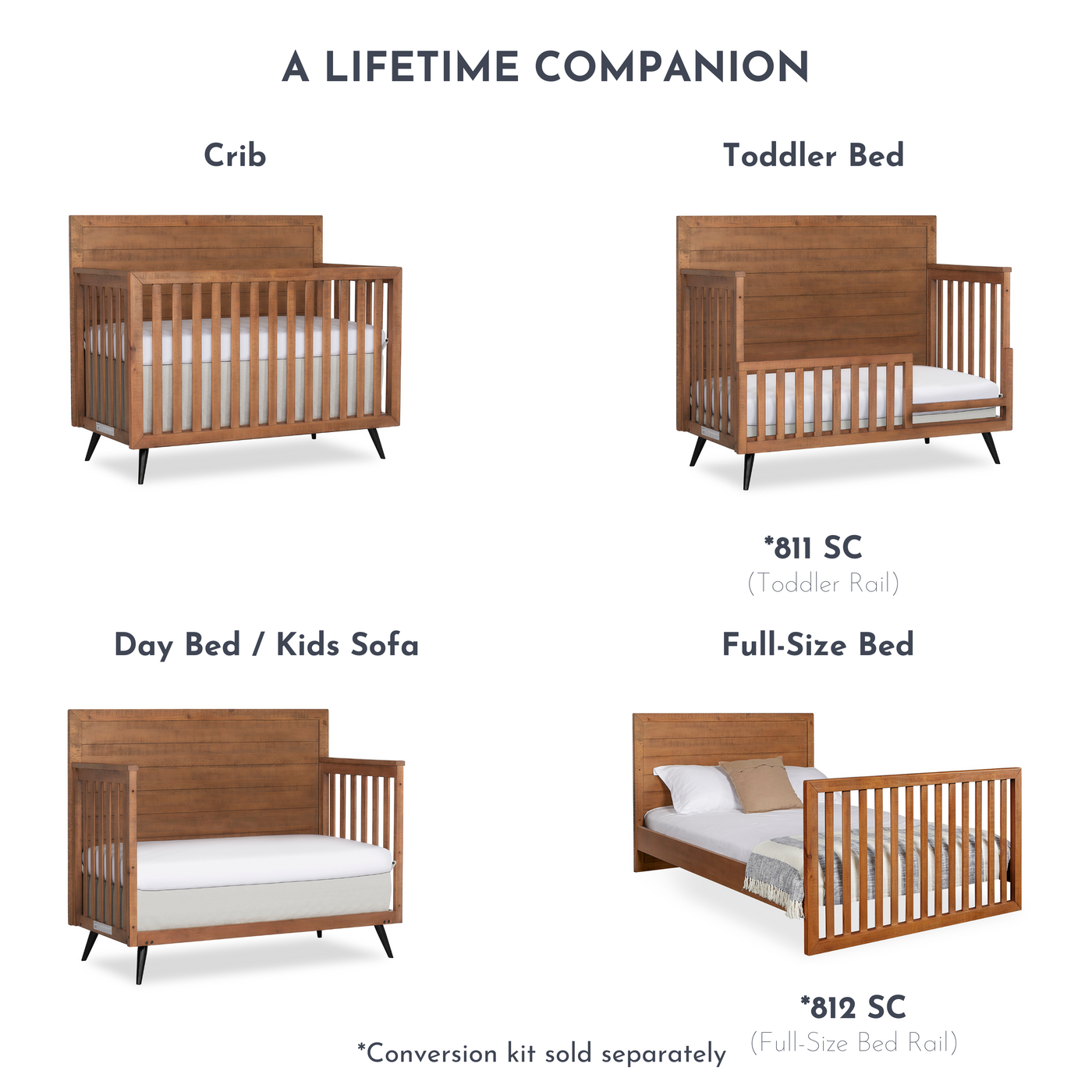 Evolur Stilnovo Mid Century 4-In-1 Convertible Crib — buybuy BABY