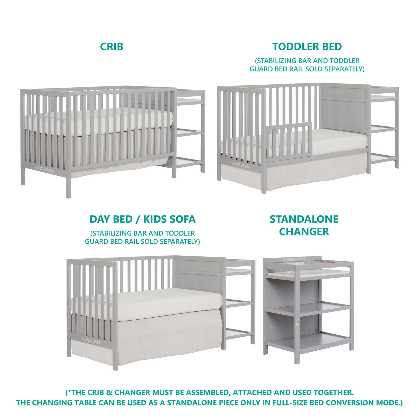 Dream On Me Synergy 5in1 Convertible Crib & Changer — buybuy Baby