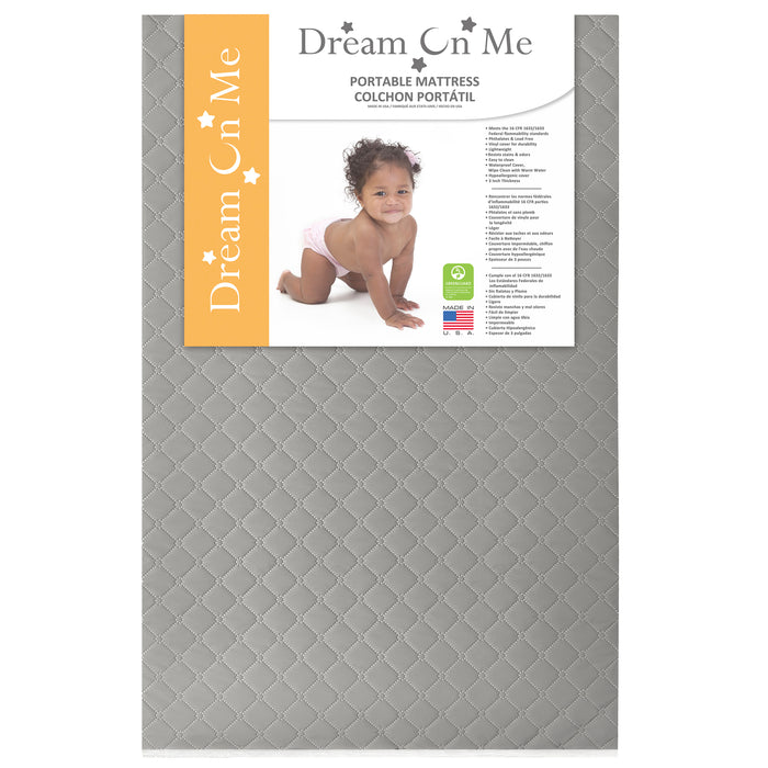 Dream On Me Aster 3” Fiber Portable Mini Crib Mattress