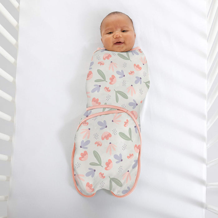 Ingenuity Farewell Fuss Adjustable Easy-Wrap Baby Swaddle 2 Pack - Posy & Comfy Bundle