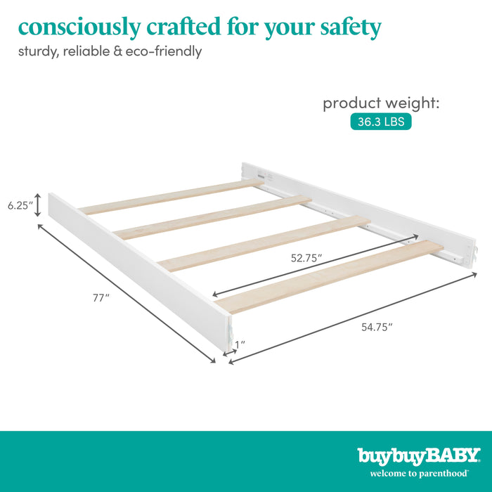 buybuy BABY by Evolur Byron Convertible Crib Wooden Full Size Bed Rail