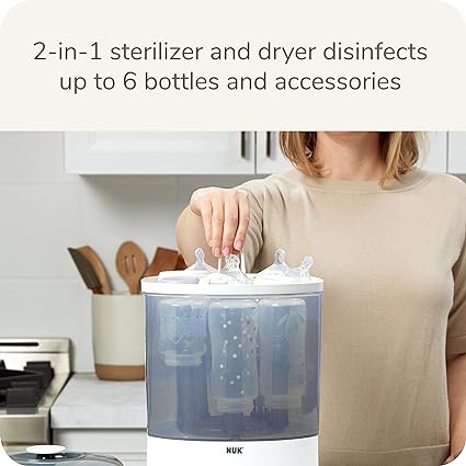 NUK 2-in-1 Baby Bottle Sterilizer and Dryer - Electric Steam Sterilization