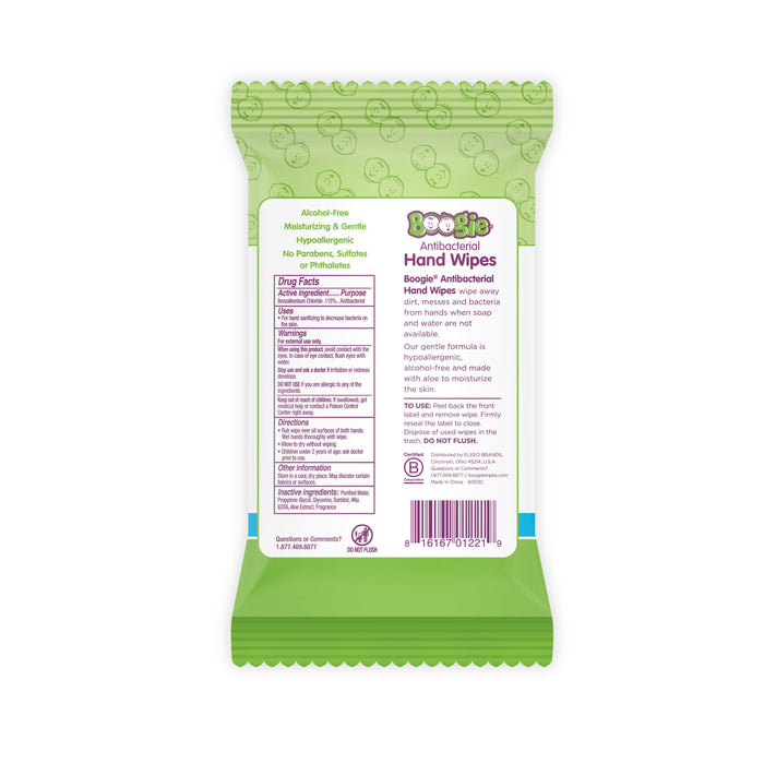 Boogie Hands Anti-Bac Wipes, 20 ct