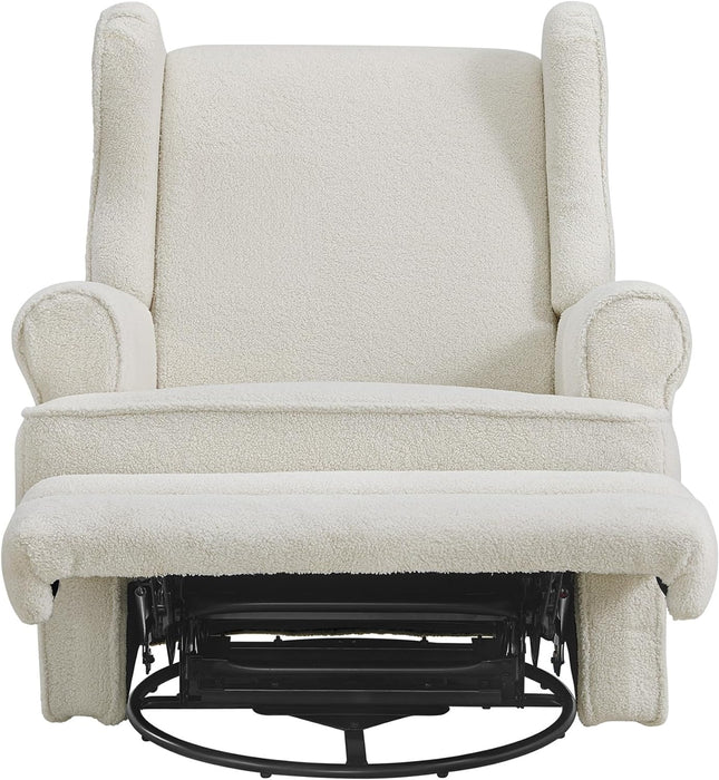 Oxford Baby Teegan Swivel Rocker and Recliner Boucle White