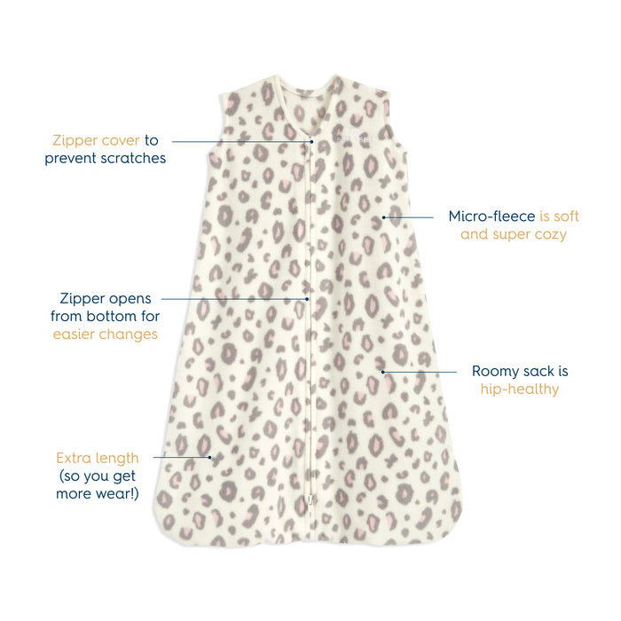 Halo Sleepsack Wearable Blanket Micro Fleece Leopard Pink