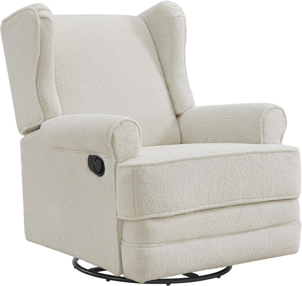 Oxford Baby Teegan Swivel Rocker and Recliner Boucle White