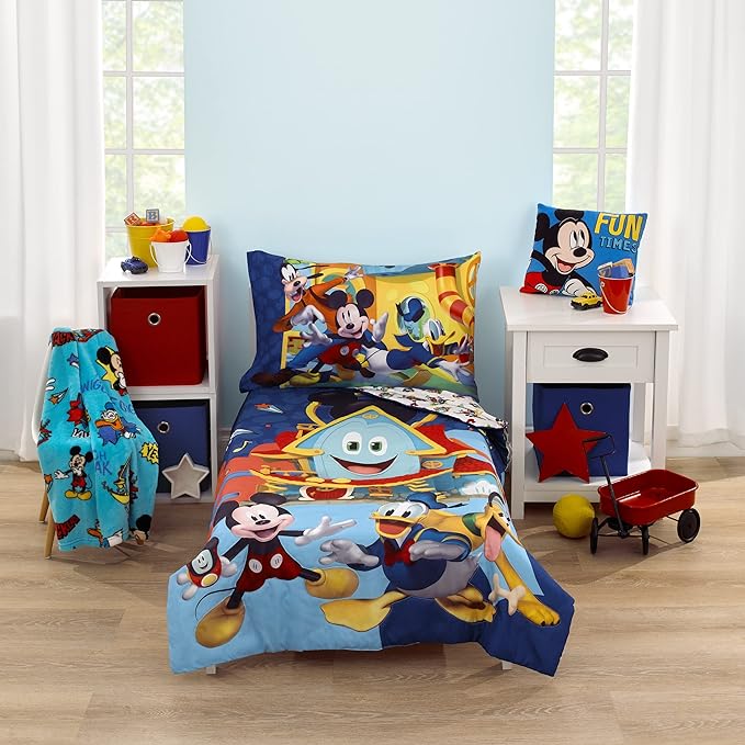 Disney Mickey Mouse Funhouse Crew 4 Piece Toddler Bed Set