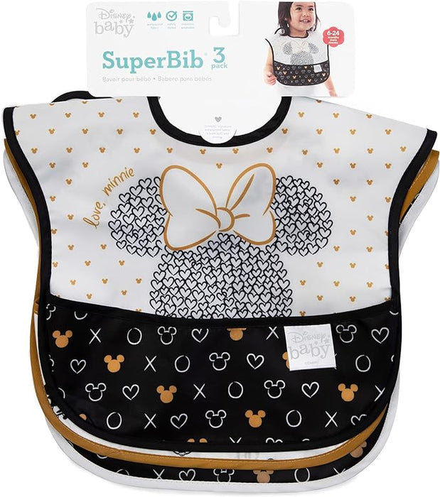 Disney SuperBib® 3 Pk: Minnie Mouse (Love Minnie/Icon B+W/Face B+W)