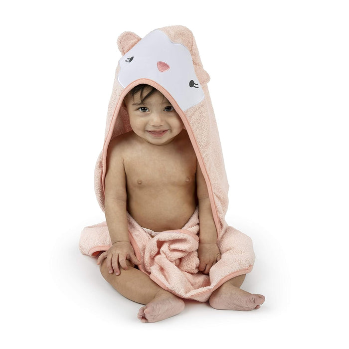 Ingenuity Clean & Cuddly Hooded Baby Bathrobe, Towel & 6-Pack Terry Washcloth Set
