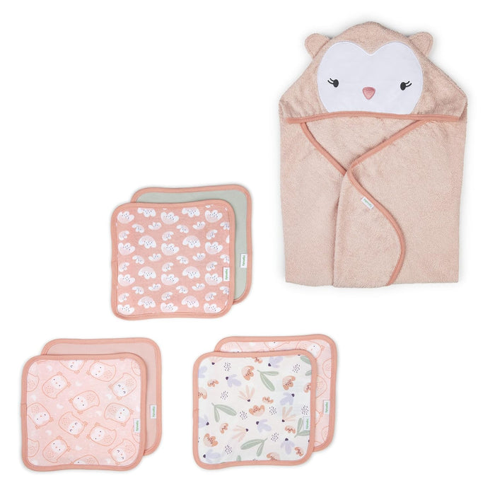 Ingenuity Clean & Cuddly™ Hooded Character Towel & 6-Pack Terry Washcloth Set