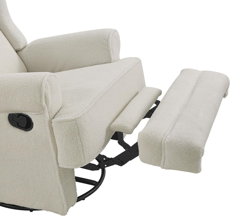 Oxford Baby Teegan Swivel Rocker and Recliner Boucle White