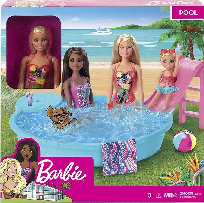 Barbie Doll and Pool Playset - Blonde Doll