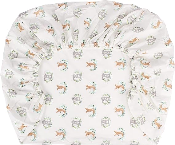 Levtex Baby Woodland Animals Crib Fitted Sheet 100% Cotton