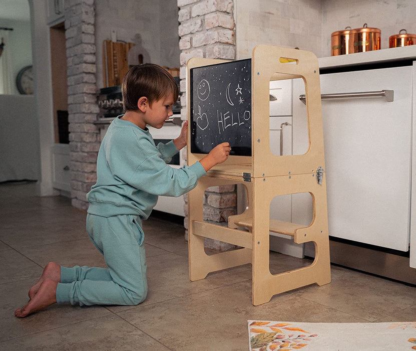 Avenlur Date - 4 in 1 Kitchen Tower, Desk, Step Stool and Chalkboard