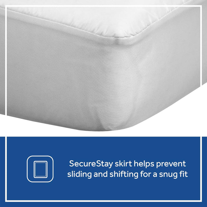 Sealy Allergy Protection Plus Waterproof Fitted Toddler Bed and Baby Crib Mattress Pad Cover Protector